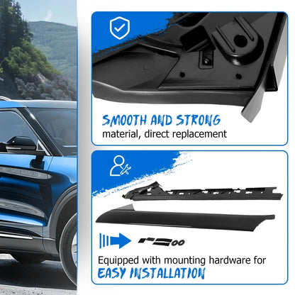 Fit 11-19 Ford Explorer Inner Outer Windshield A-Pillar Molding Trim Right Side