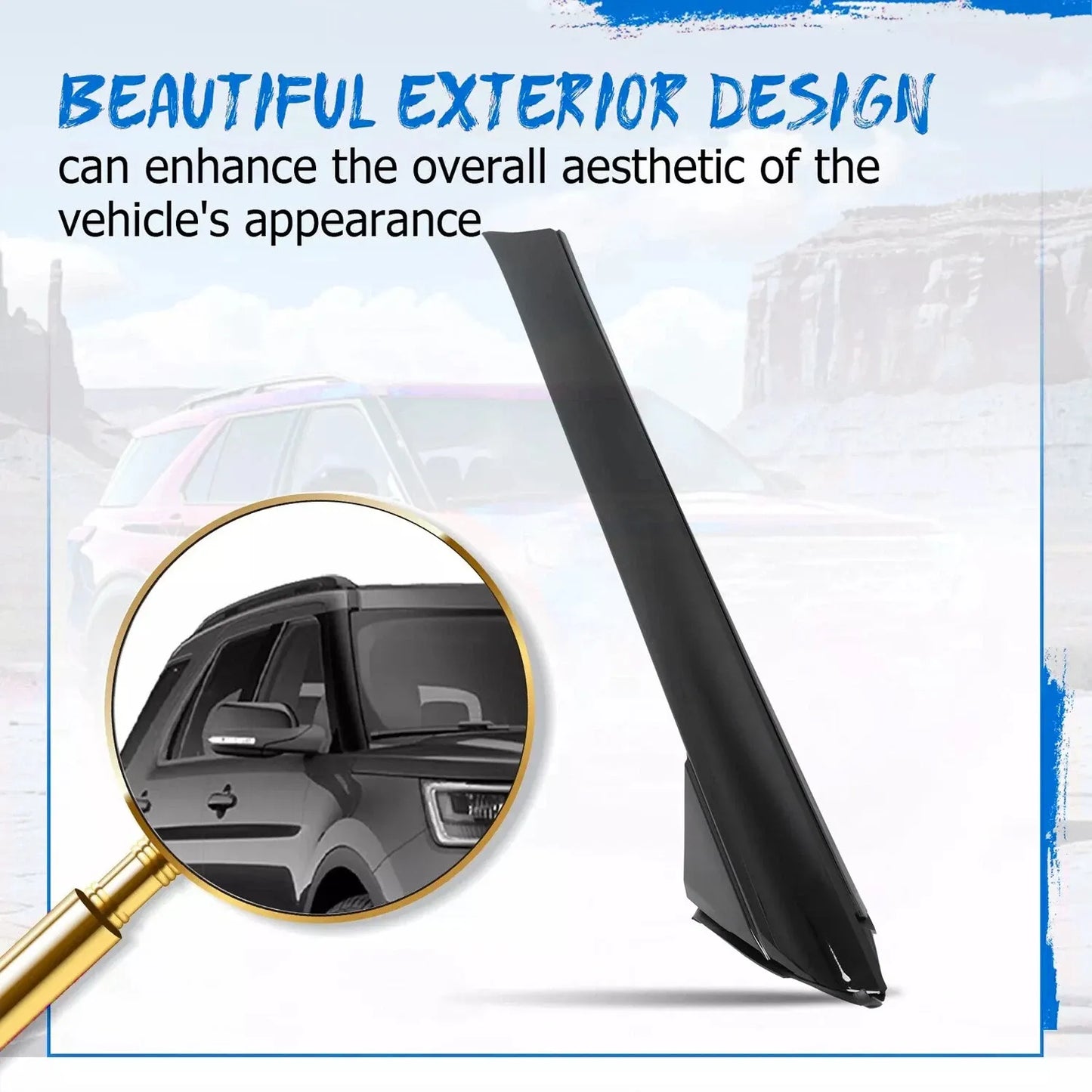Fit 11-19 Ford Explorer Inner Outer Windshield A-Pillar Molding Trim Right Side