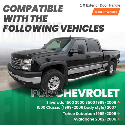 Exterior Door Handle Front Driver Side For Yukon Silverado Escalade Sierra 99-06