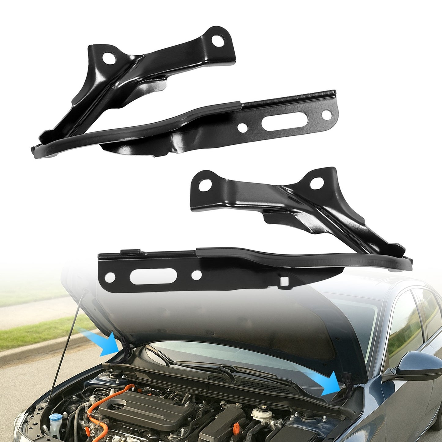 Pair Hood Hinges Driver & Passenger Side Left Right For 2018-2022 Honda Accord