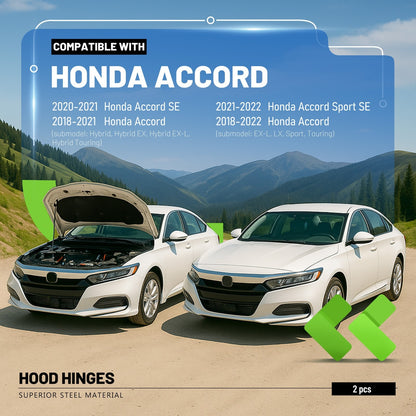 Pair Hood Hinges Driver & Passenger Side Left Right For 2018-2022 Honda Accord