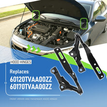 Pair Hood Hinges Driver & Passenger Side Left Right For 2018-2022 Honda Accord