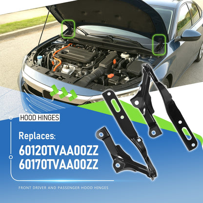 Pair Hood Hinges Driver & Passenger Side Left Right For 2018-2022 Honda Accord