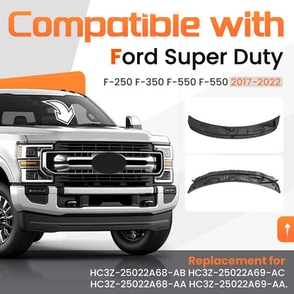 Windshield Wiper Cowl Panel Grille Set For 2017-2022 Ford F250 F350 F450 F550