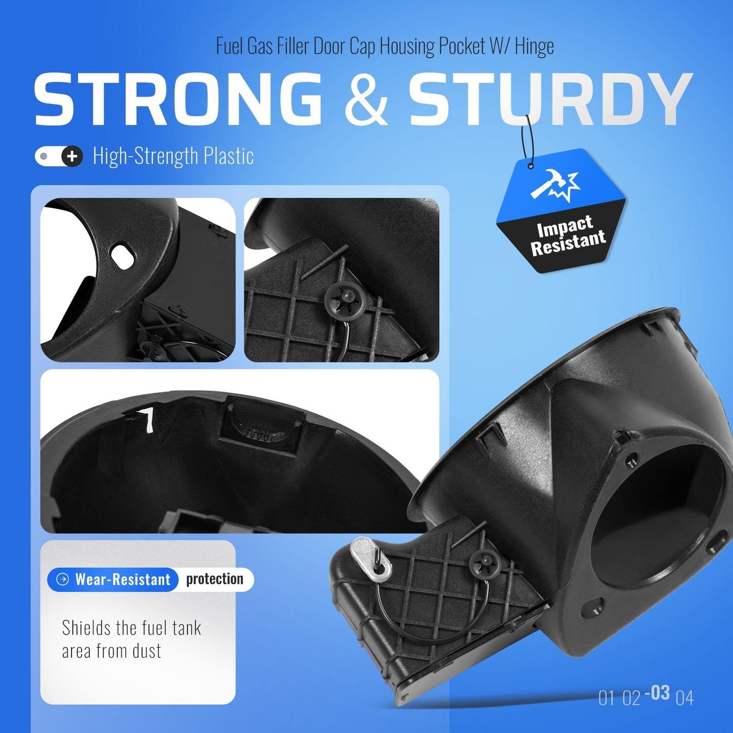 New Fuel Filler Door Cap Housing W/ Hinge For 2004-08 Ford F-150 Lincoln Mark LT