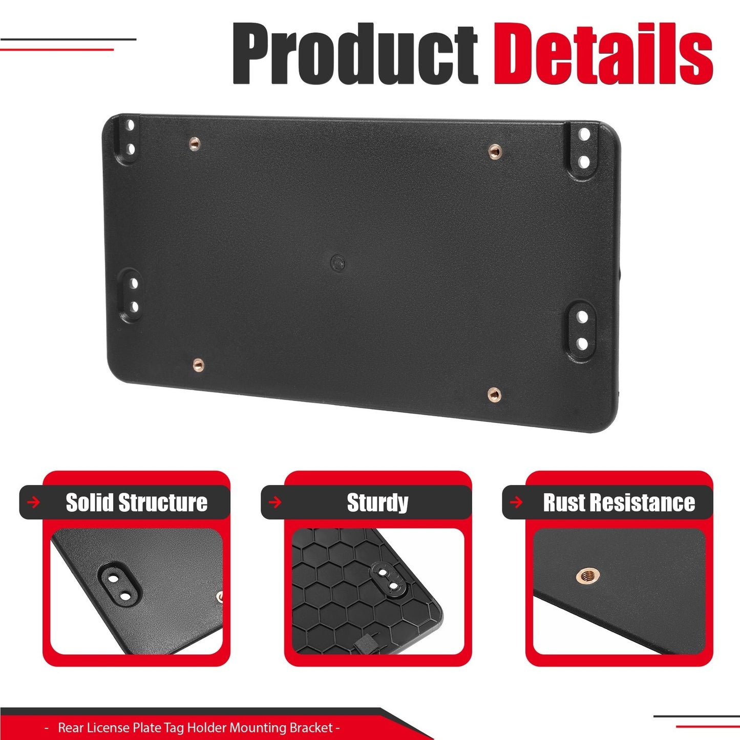 Rear License Plate Mounting Bracket For Mercedes-Benz A-Class With Screws