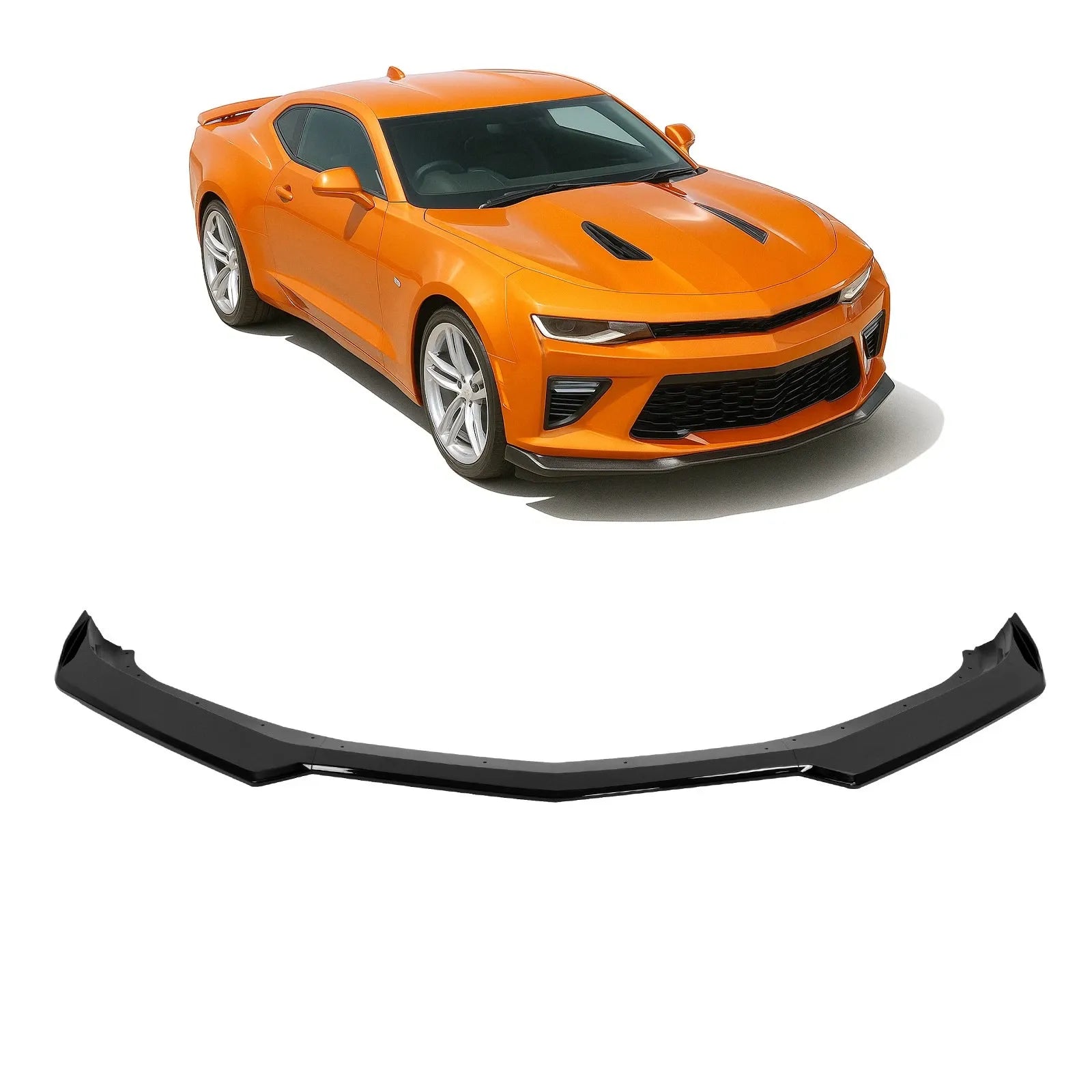 For 16-24 Camaro SS LS LT RS Gloss Blk Front Bumper Lip Splitter Spoiler
